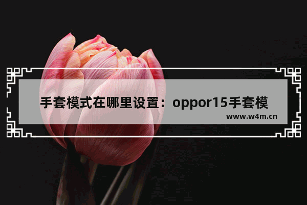 手套模式在哪里设置：oppor15手套模式在哪里设置