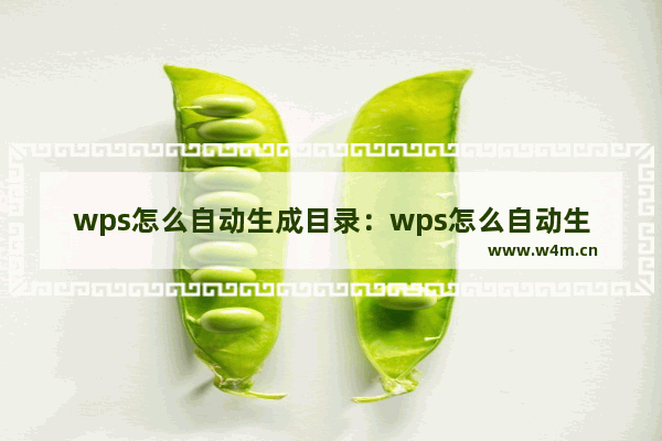 wps怎么自动生成目录：wps怎么自动生成目录 大纲