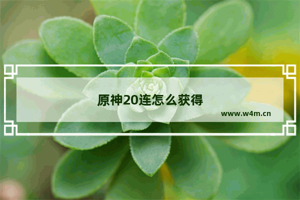 原神20连怎么获得