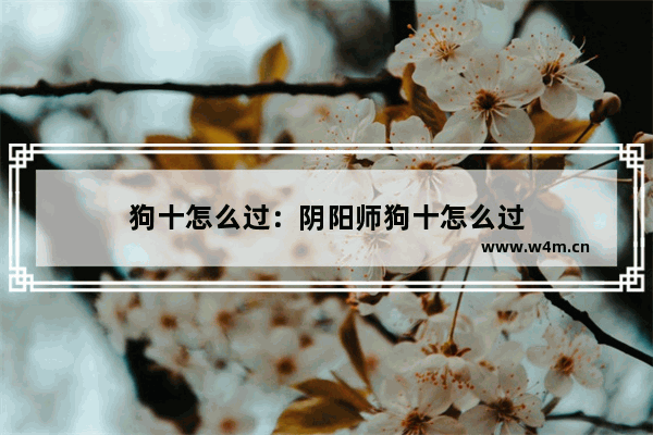 狗十怎么过：阴阳师狗十怎么过