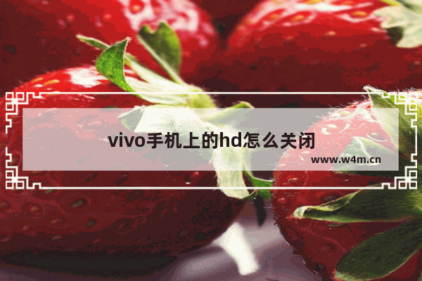 vivo手机上的hd怎么关闭