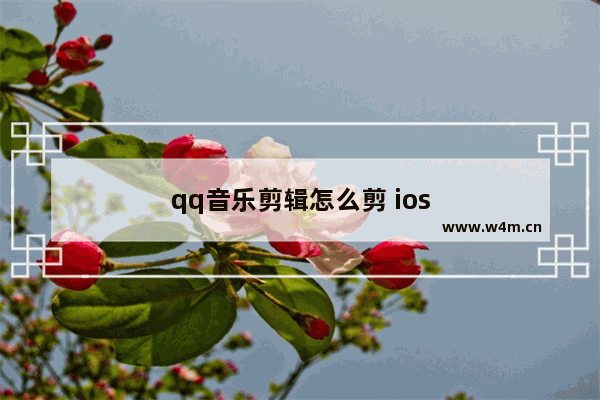 qq音乐剪辑怎么剪 ios