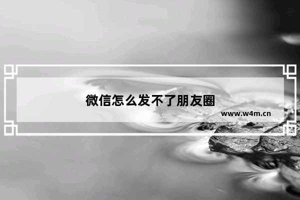 微信怎么发不了朋友圈