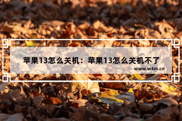 苹果13怎么关机：苹果13怎么关机不了