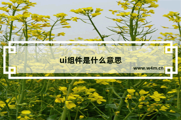 ui组件是什么意思