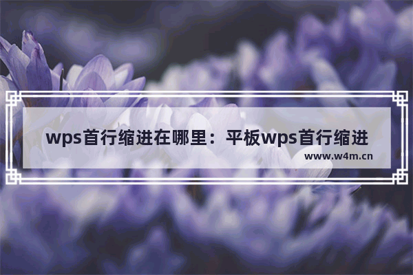 wps首行缩进在哪里：平板wps首行缩进在哪里设置