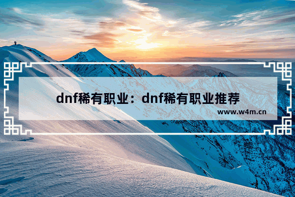 dnf稀有职业：dnf稀有职业推荐