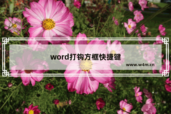 word打钩方框快捷键