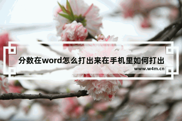 分数在word怎么打出来在手机里如何打出来