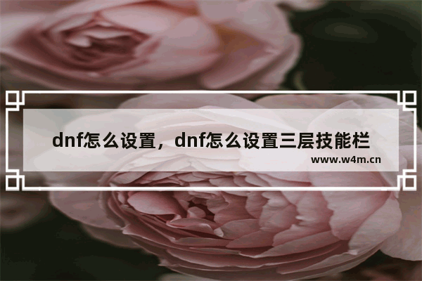 dnf怎么设置，dnf怎么设置三层技能栏