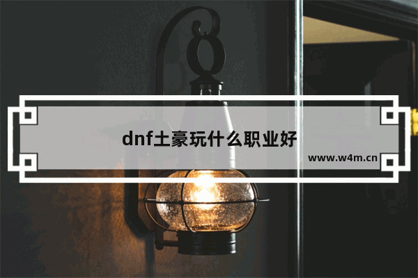 dnf土豪玩什么职业好