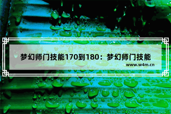 梦幻师门技能170到180：梦幻师门技能170到180要多少钱