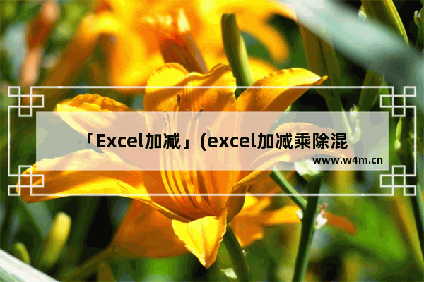 「Excel加减」(excel加减乘除混合公式教程)