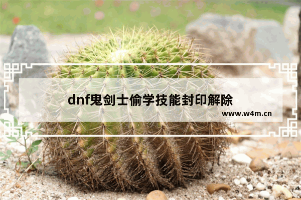 dnf鬼剑士偷学技能封印解除