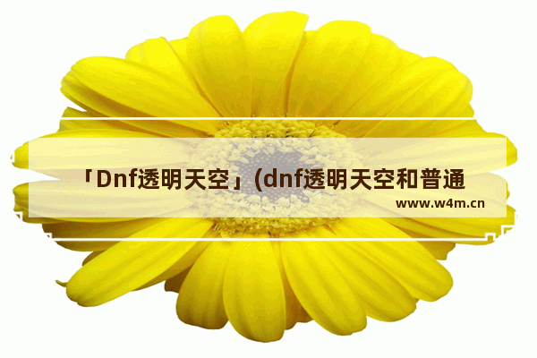 「Dnf透明天空」(dnf透明天空和普通天空哪个好)