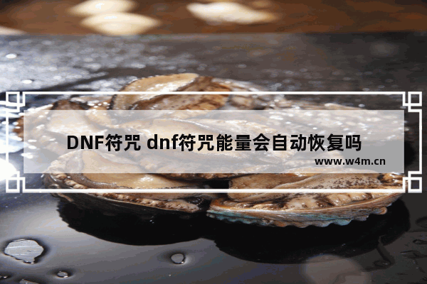 DNF符咒 dnf符咒能量会自动恢复吗