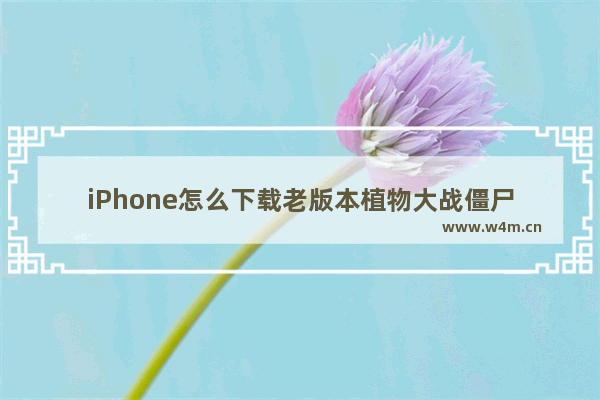 iPhone怎么下载老版本植物大战僵尸