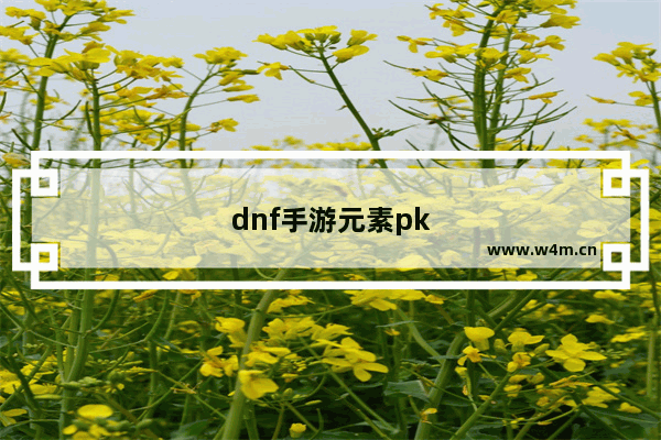 dnf手游元素pk