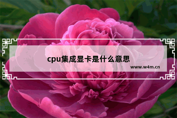 cpu集成显卡是什么意思