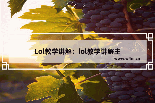 Lol教学讲解：lol教学讲解主