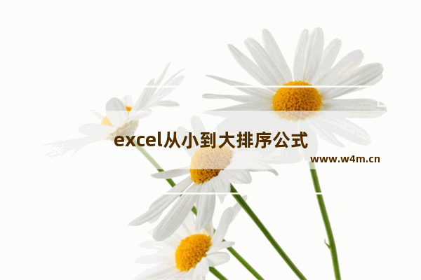 excel从小到大排序公式