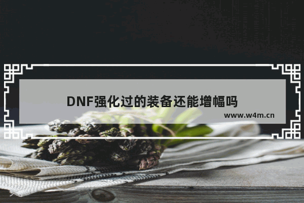 DNF强化过的装备还能增幅吗