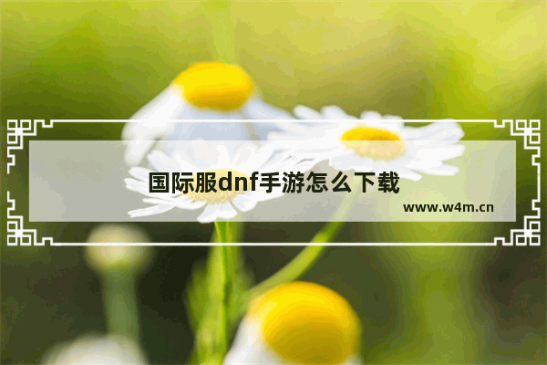 国际服dnf手游怎么下载