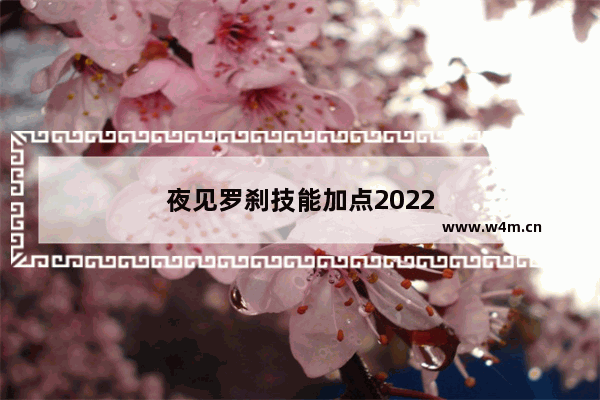 夜见罗刹技能加点2022