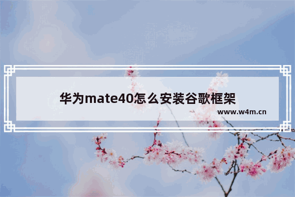 华为mate40怎么安装谷歌框架