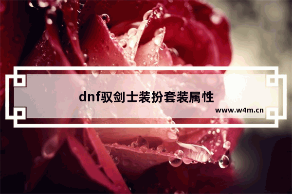 dnf驭剑士装扮套装属性