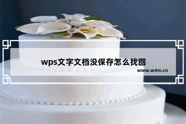 wps文字文档没保存怎么找回