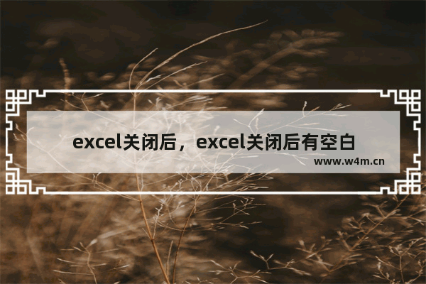 excel关闭后，excel关闭后有空白文档