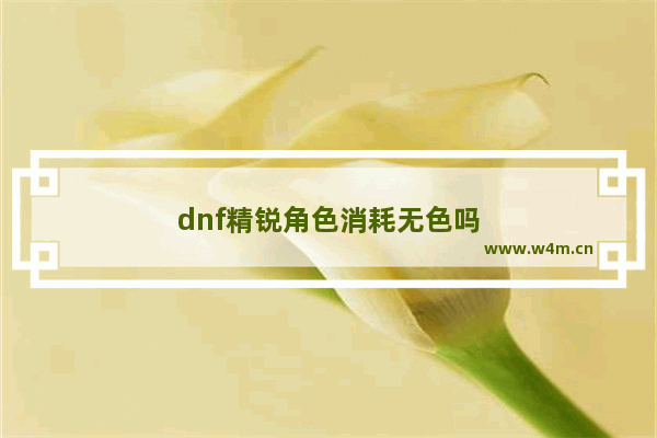 dnf精锐角色消耗无色吗