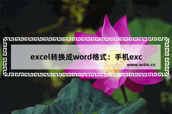 excel转换成word格式：手机excel转换成word格式软件