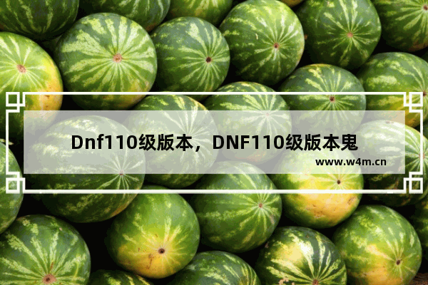 Dnf110级版本，DNF110级版本鬼泣加点