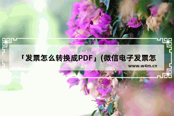 「发票怎么转换成PDF」(微信电子发票怎么转换成pdf)