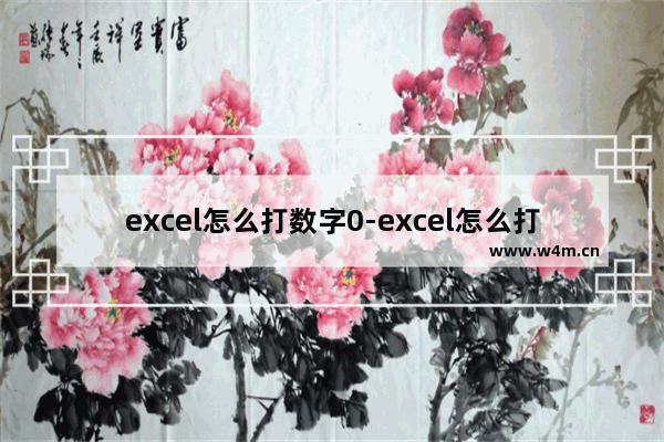 excel怎么打数字0-excel怎么打数字001