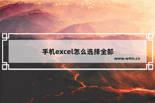 手机excel怎么选择全部