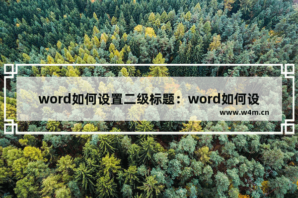 word如何设置二级标题：word如何设置二级标题格式