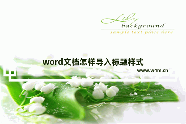 word文档怎样导入标题样式