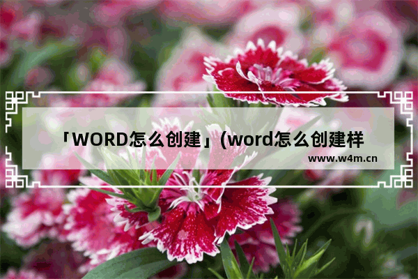 「WORD怎么创建」(word怎么创建样式库)