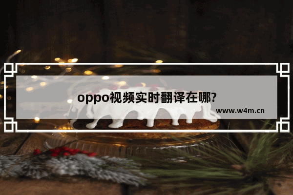 oppo视频实时翻译在哪?