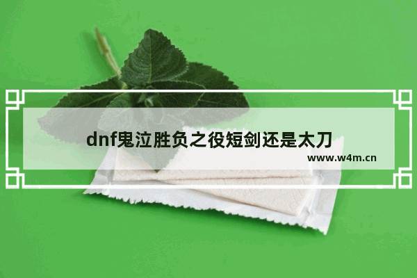 dnf鬼泣胜负之役短剑还是太刀