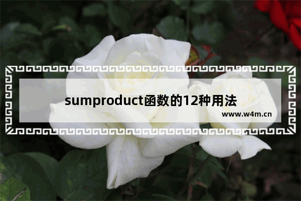 sumproduct函数的12种用法