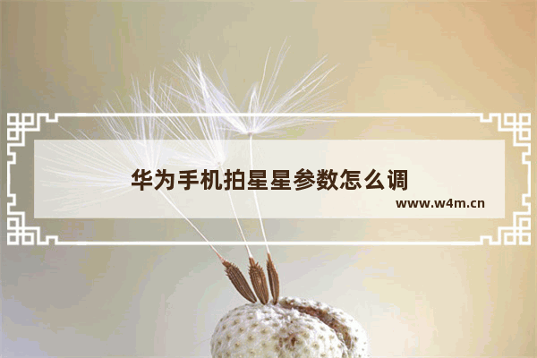 华为手机拍星星参数怎么调