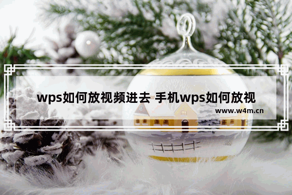 wps如何放视频进去 手机wps如何放视频进去文档