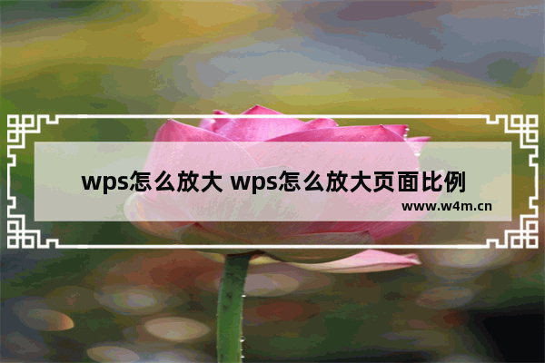 wps怎么放大 wps怎么放大页面比例