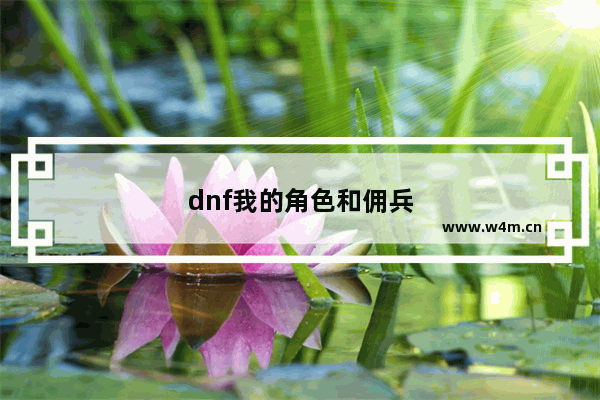 dnf我的角色和佣兵