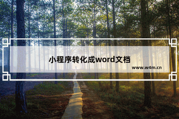 小程序转化成word文档