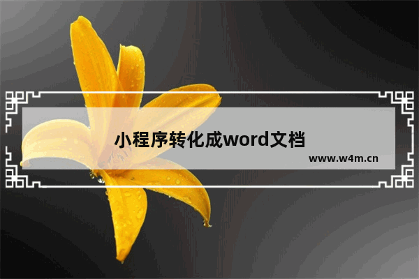 小程序转化成word文档